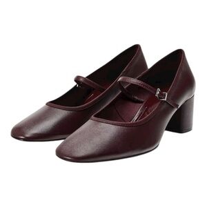 Zara Leather Strappy Heels- Burgundy Red- Size 6